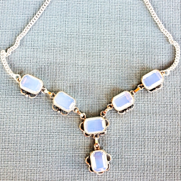 New Milky Opalite 925 Silver Necklace. - Picture 1 of 15